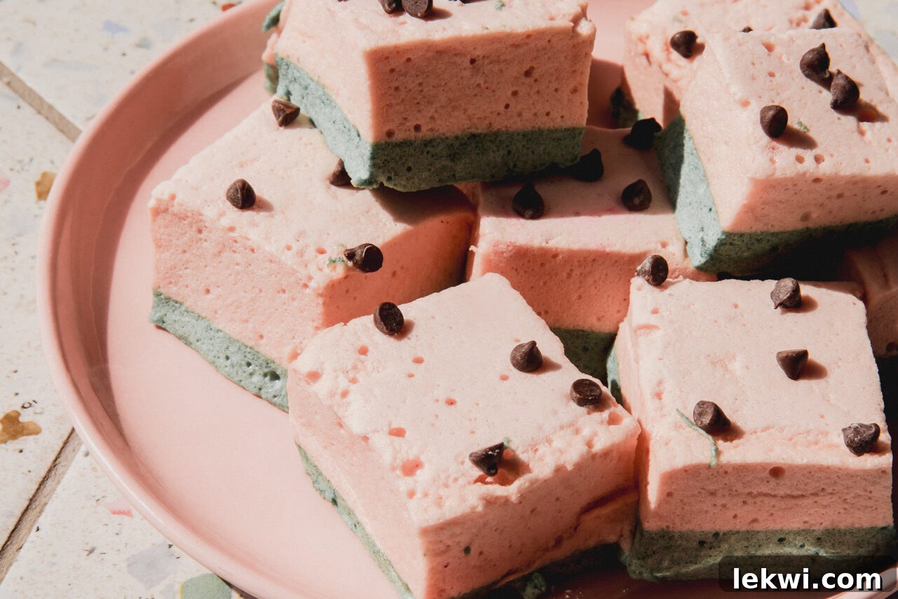 The final marshmallows after being sliced up and ready to eat.