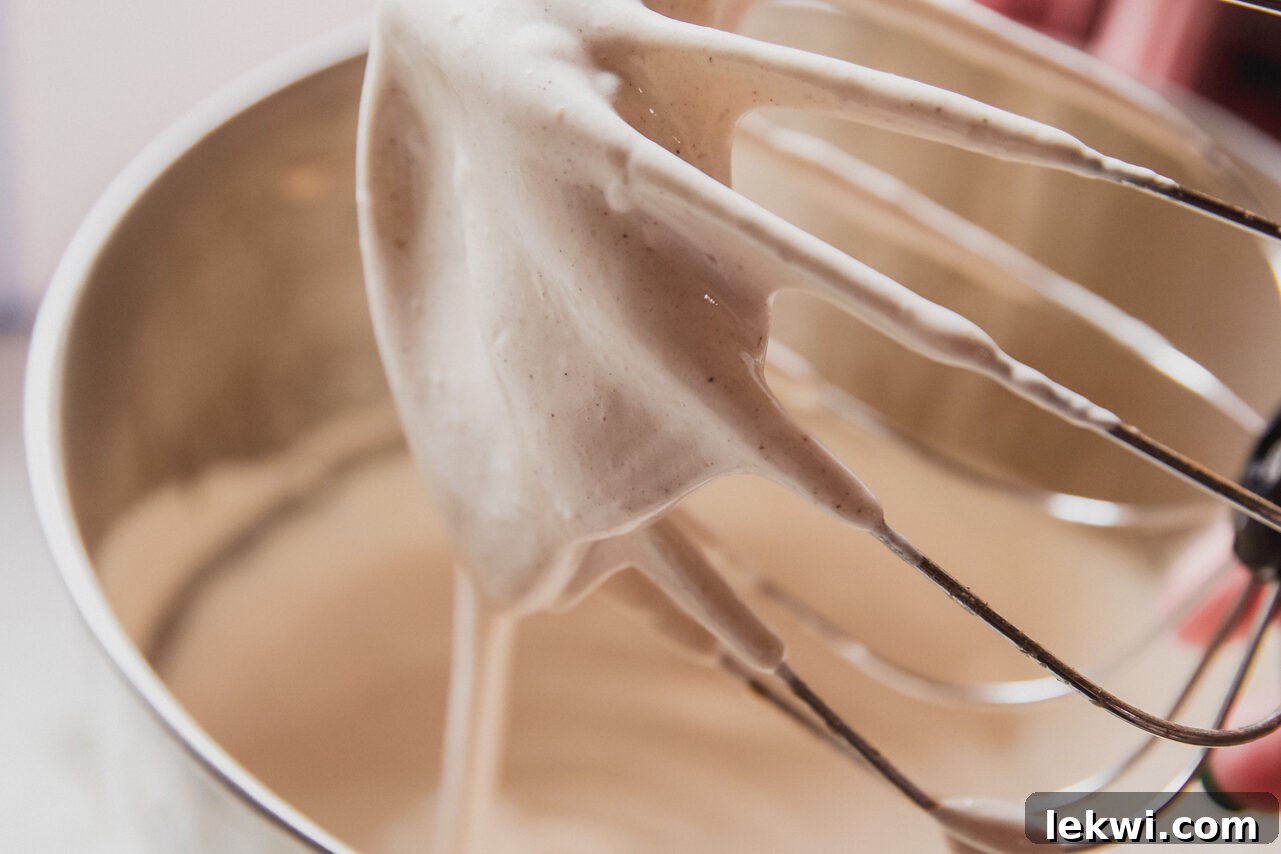 Pumpkin spice marshmallow fluff whipped in a stand mixer with the whisk attachment.