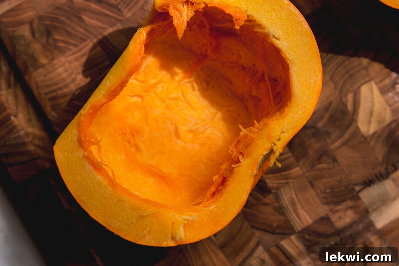 One half of a sugar pumpkin, deseeded and drizzled with avocado oil, seasoned with salt and pepper.