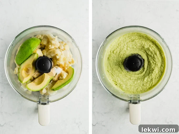 Top view of hummus ingredients laid out next to a food processor, ready for blending.