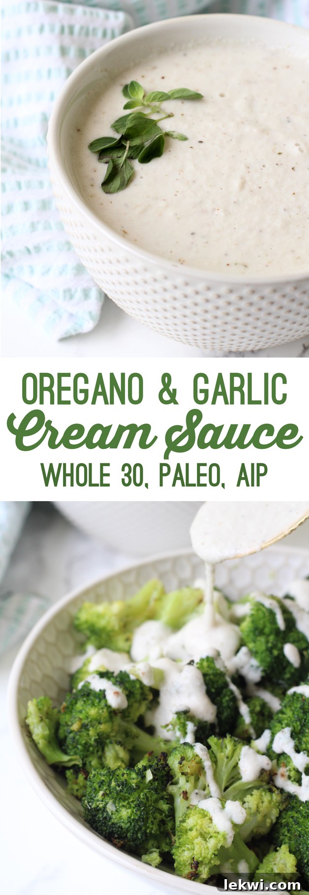 Oregano Garlic Cream Sauce (Whole 30, Paleo, AIP)