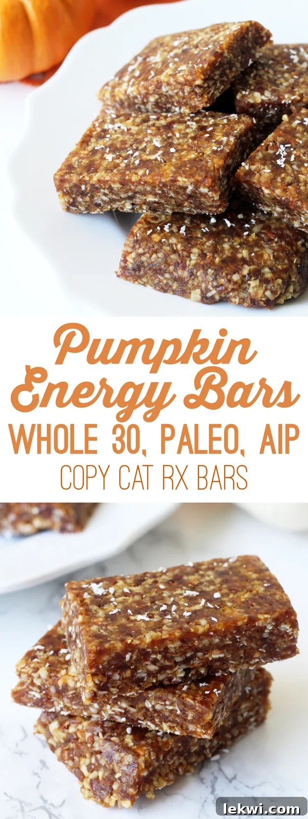Pumpkin Energy Bars (Paleo, Whole 30, AIP) on a cutting board