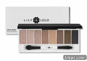 An eyeshadow palette in shades of brown and pink.