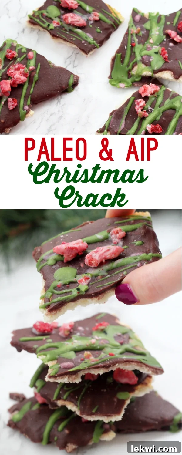 Paleo Christmas Crack (AIP) stacked high, ready to be enjoyed as a festive and healthy treat.