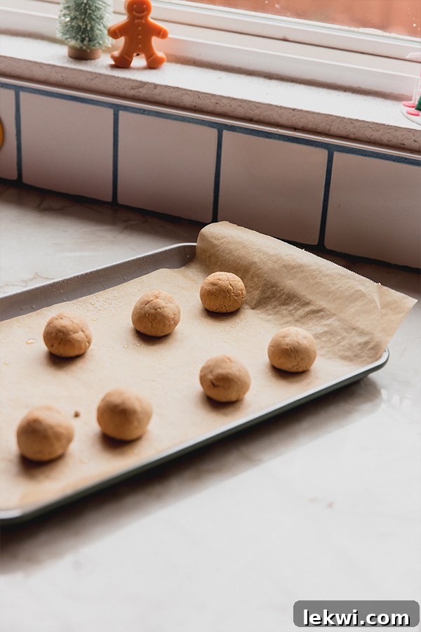Gingerbread donut holes rolled out and ready to be baked.