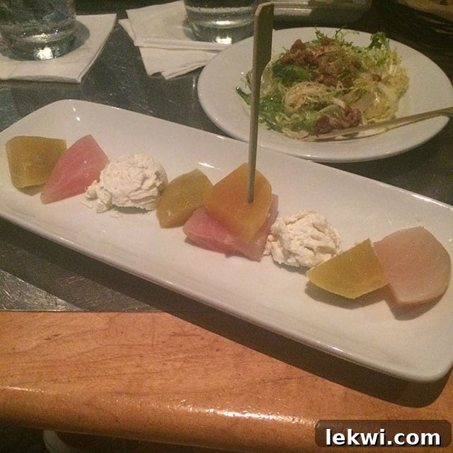 Heirloom beets and goat cheese