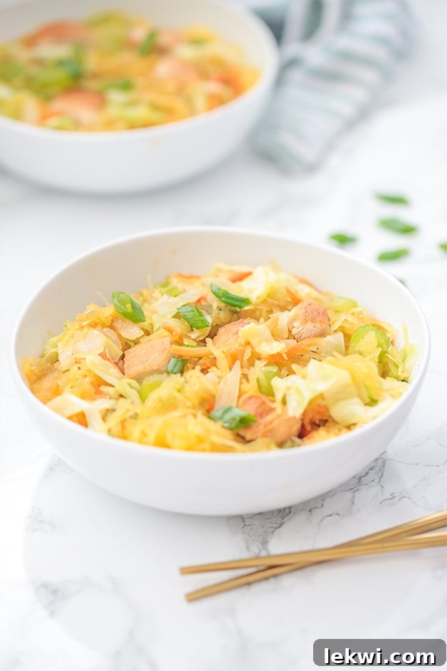 Spaghetti Squash Chicken Chow Mein (Paleo, Whole30, AIP)