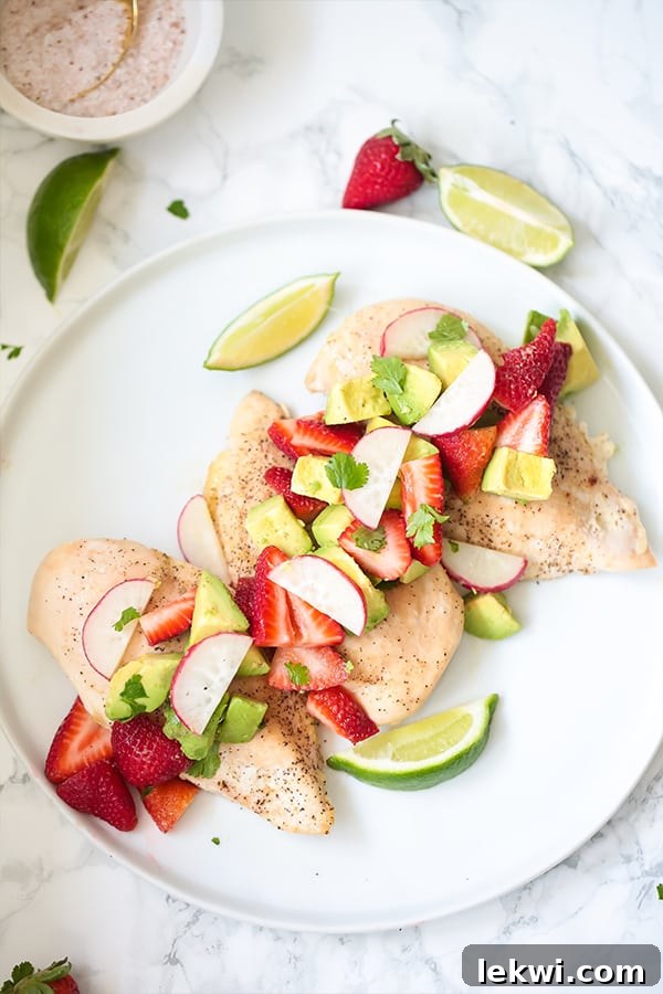 Baked Chicken with Strawberry Avocado Salsa (Paleo, Whole30, AIP)