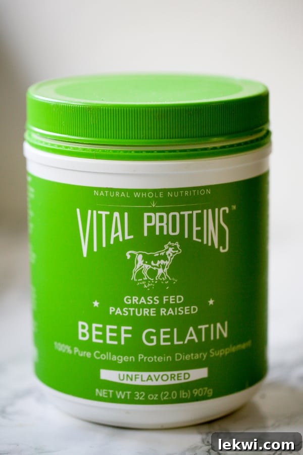 A high-quality photo of a canister of Vital Proteins Beef Gelatin, emphasizing its natural and health-focused branding.