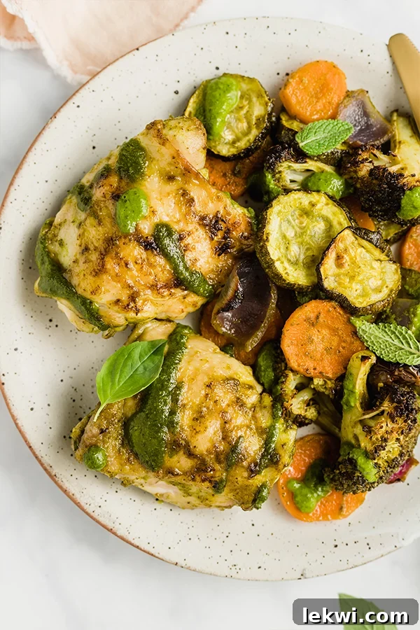 chicken pesto on plate