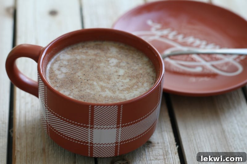 Warm and comforting AIP Pumpkin Spice Latte served in a mug