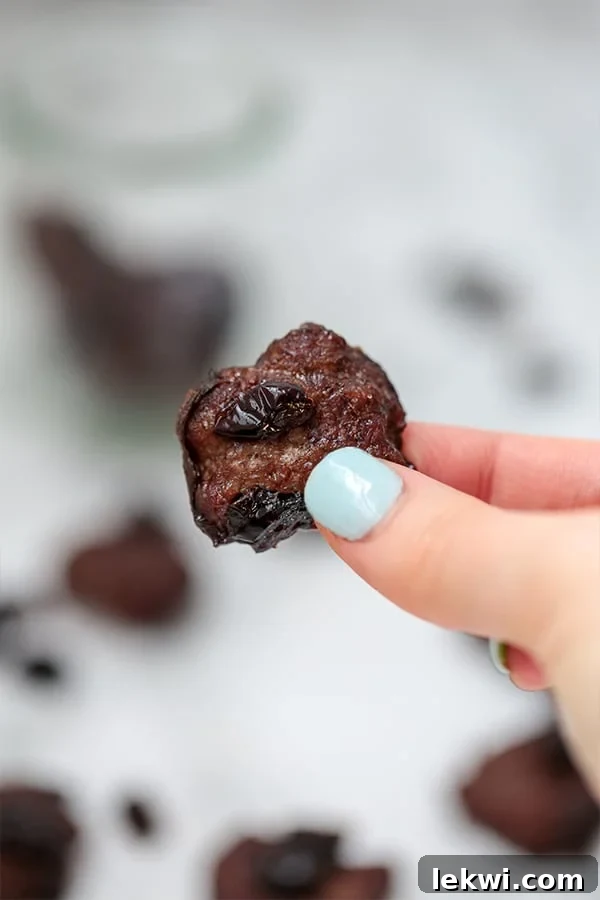 Close-up of freshly baked jerky bites on a baking sheet, ready to be enjoyed as a paleo snack
