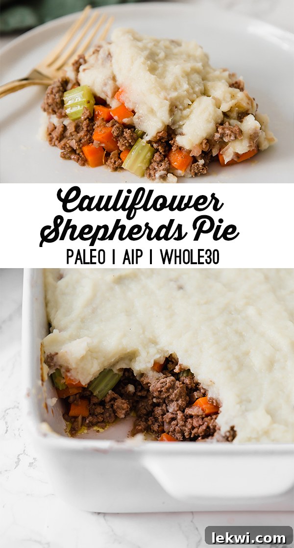 A beautifully presented serving of Low-Carb Cauliflower Shepherd\