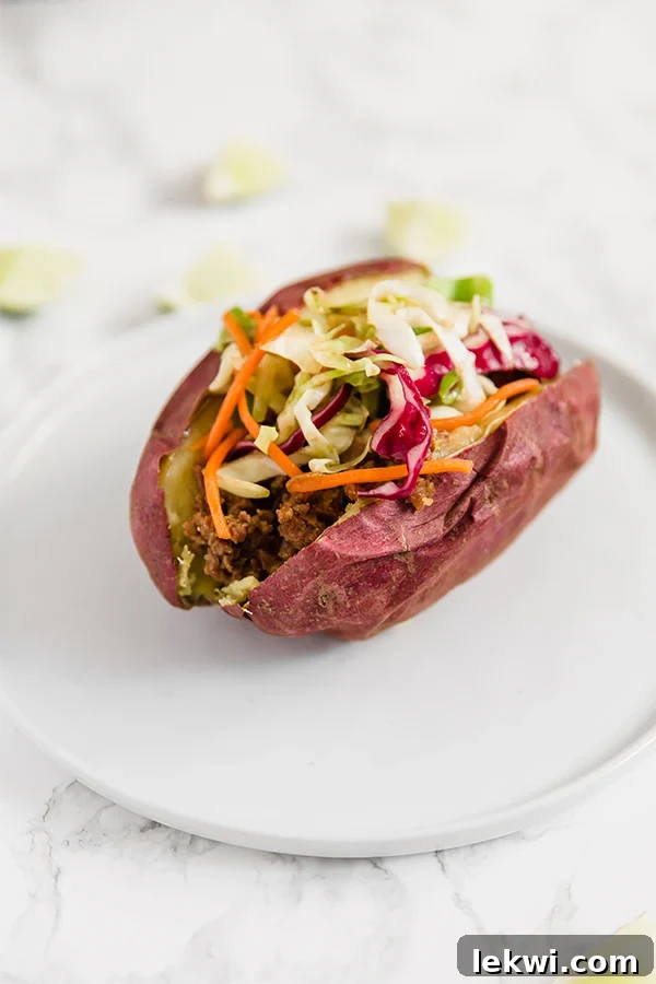 asian sloppy joe in sweet potato