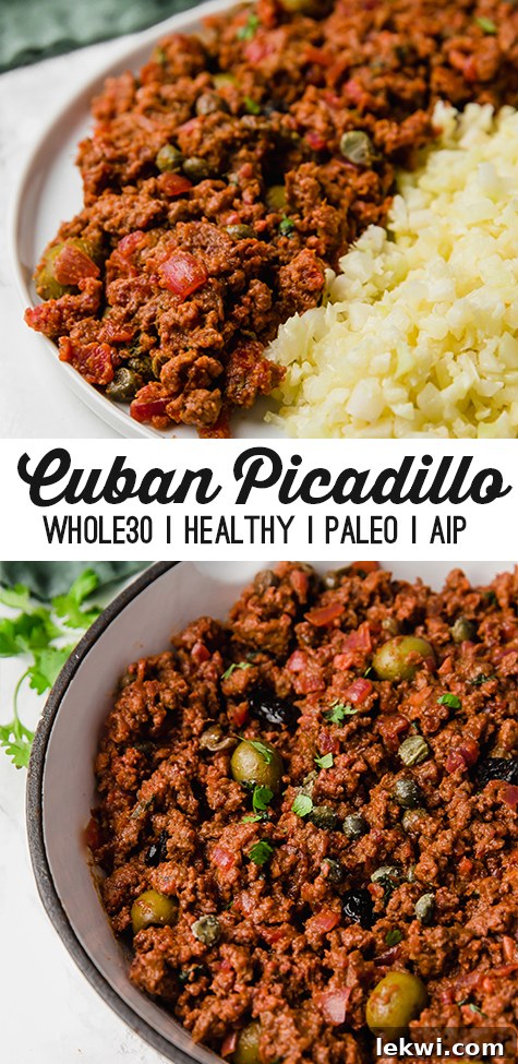 Paleo Whole30 AIP and Nightshade Free Cuban Picadillo 6 A vibrant pin-friendly image of Cuban Picadillo, highlighting its wholesome ingredients and delicious appeal.