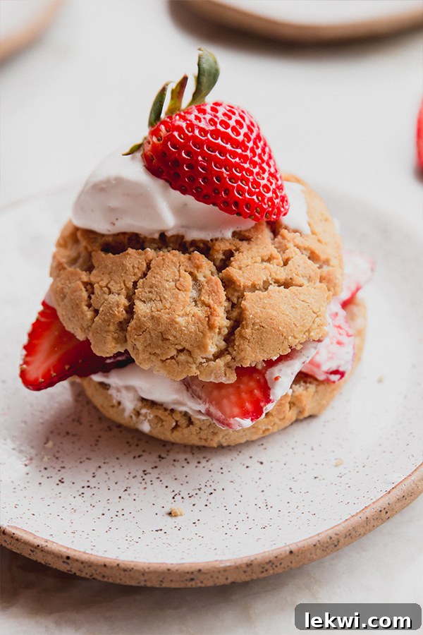 Strawberry on a strawberry shortcake.