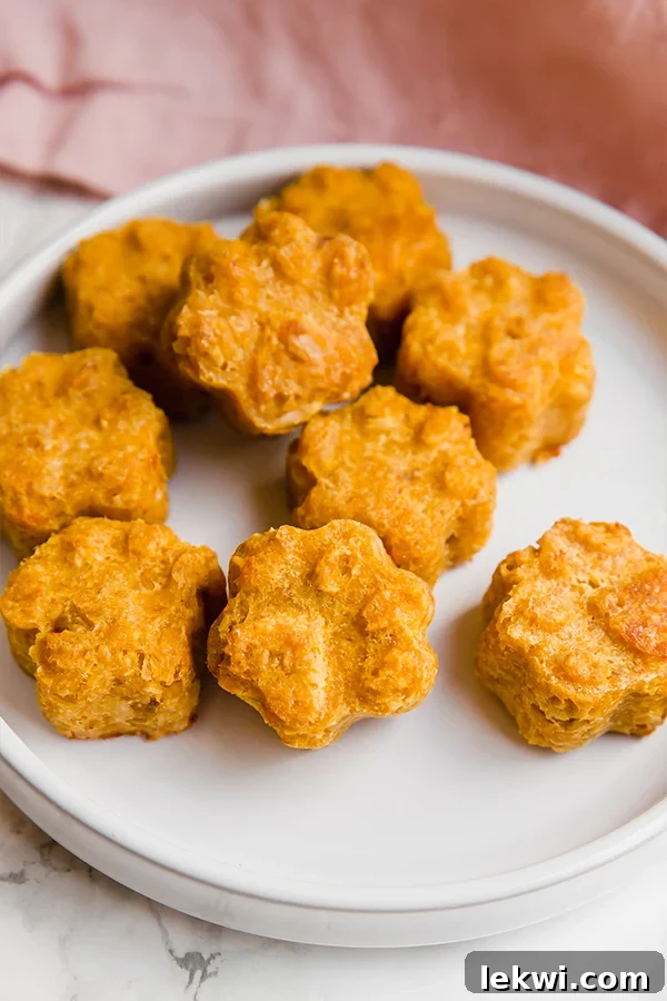 Homemade cat treats on a white plate, ready to be served.