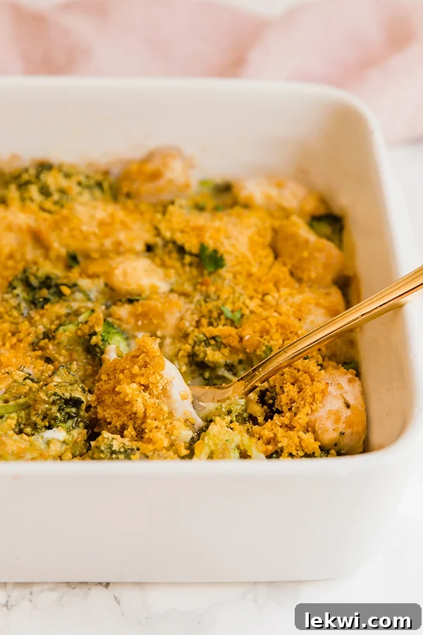 Delicious Paleo Chicken Divan served in a baking dish, ready to be enjoyed.