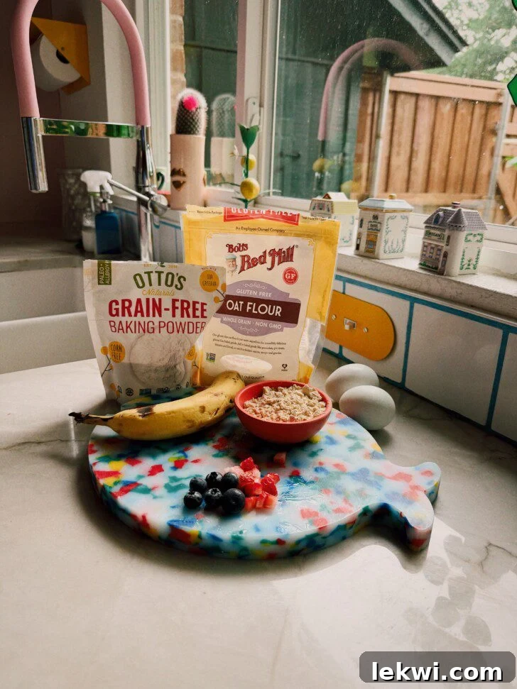 Berry Protein Breakfast Cake: High-Protein Morning Berries Bake 4 Berry protein breakfast cake ingredients laid out.
